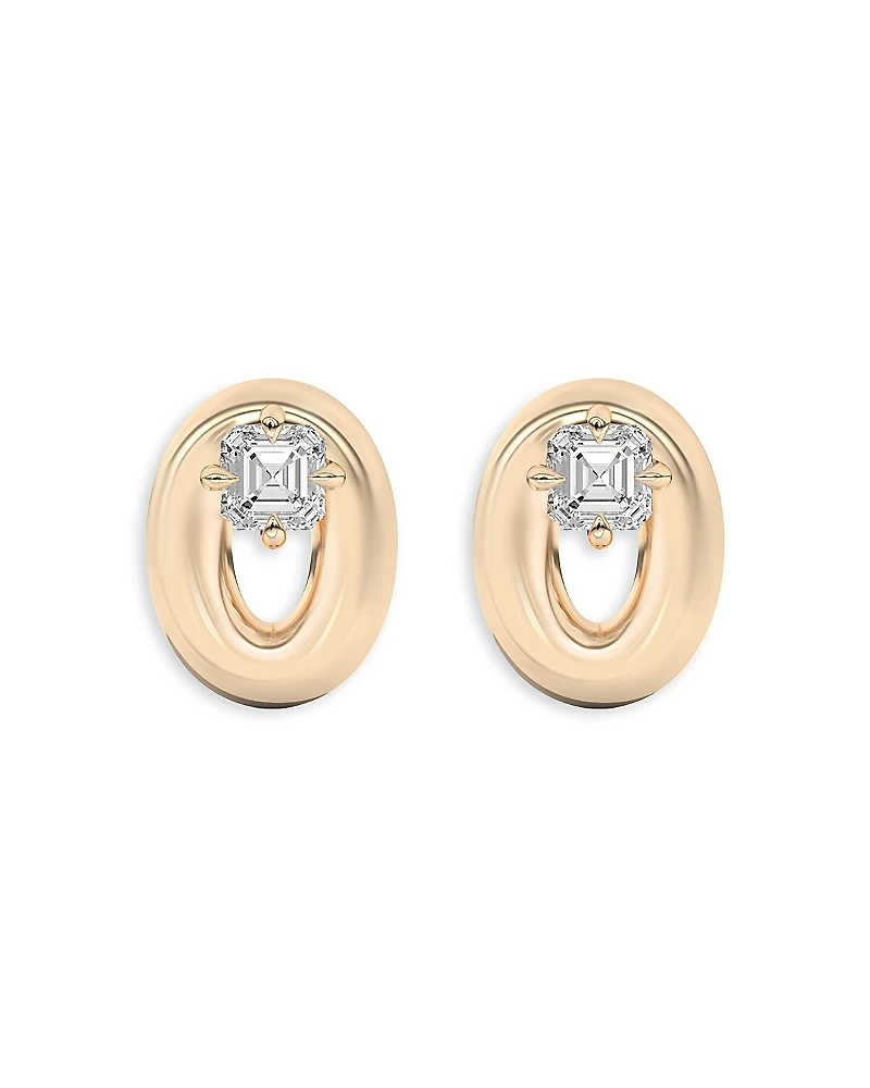 Shahla Karimi from the Luxe Collection Certified Lab Grown Diamond Doshi Puff Studs with Asschers
