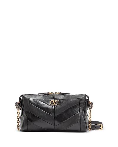 Valentino Garavani Panthea Small VLogo Leather Shoulder Bag