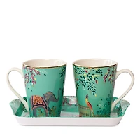 Portmeirion Sara Miller India Mug & Tray Set, Elephant's Oasis
