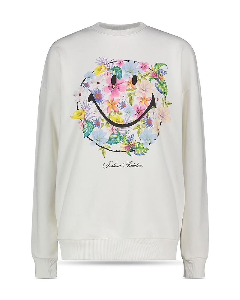 Joshua Sanders Flower Smile Crew Sweatshirt