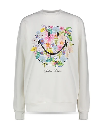 Joshua Sanders Flower Smile Crew Sweatshirt