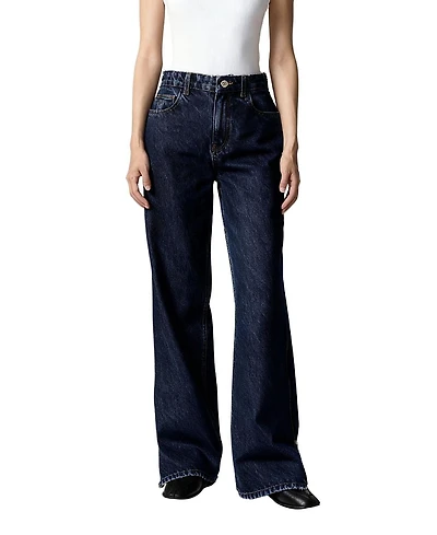 Nocturne Zip Accent Straight-Leg Denim Pants