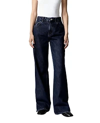 Nocturne Zip Accent Straight-Leg Denim Pants