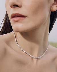 Bloomingdale's Fine Collection Diamond Classic 3-Prong Tennis Necklace