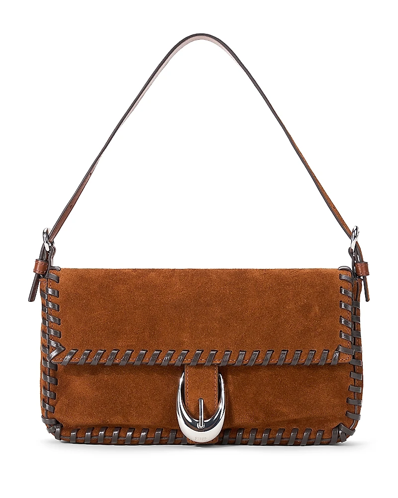 Staud Harlow Suede and Leather Shoulder Bag