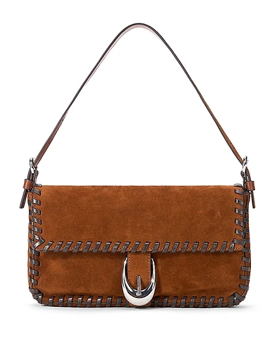 Staud Harlow Suede and Leather Shoulder Bag