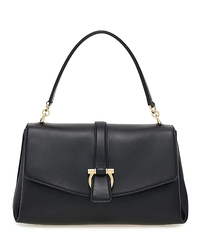 Ferragamo Front Flap Small Leather Handbag