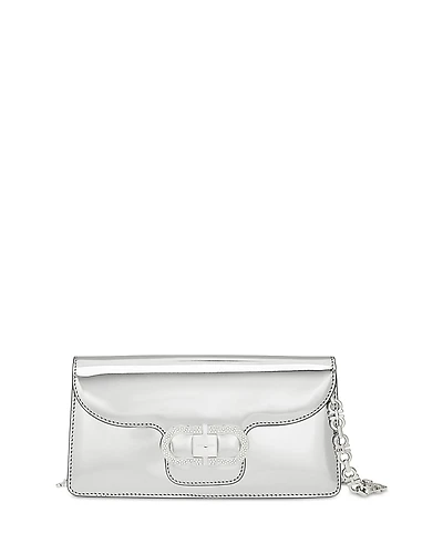 Ferragamo Double Gancini Mini Metallic Leather Chain Bag