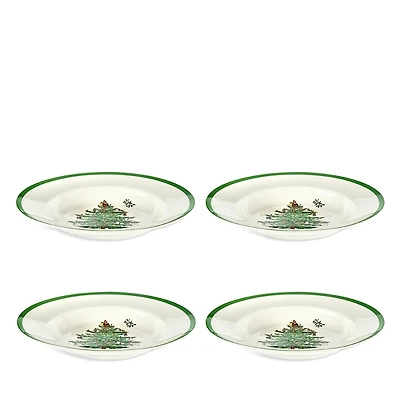 Spode Christmas Tree Soup Plates, Set of 4