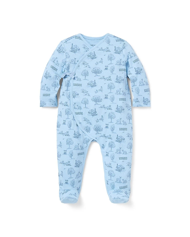 Janie and Jack Boys' Woodland Toile Wrap Footed One-Piece