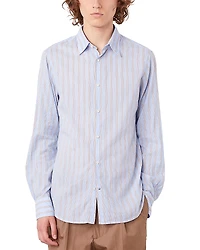 Officine Generale Giacomo Light Stripe Cotton Poplin Shirt