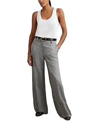 Reiss Petite Texture Wide Leg Pants