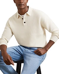 Reiss Half Button Relaxed Fit Sweater