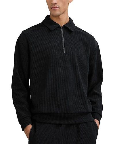Reiss Half Zipper Corduroy Sweater