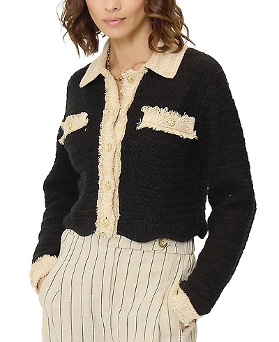 Central Park West Women's Rose Scallop Edge Sweater