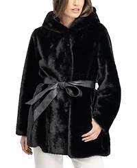 Lyla Grant Faux Fur Mink Parka Coat with Belt