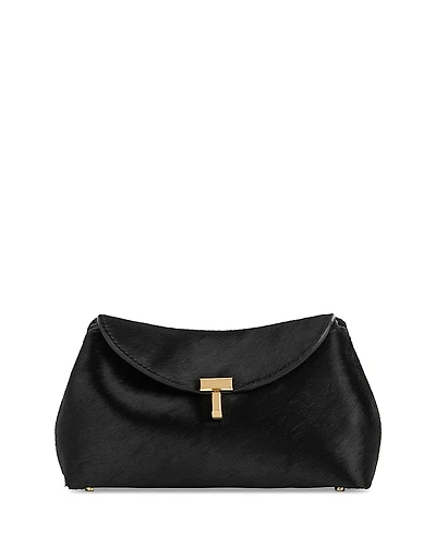 Toteme T Lock Mini Calf Hair Clutch