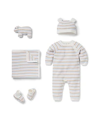 Janie and Jack Boys' Bundle of Love Striped Textured Knit Gift Set - Baby