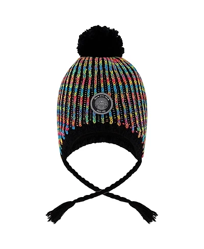 Deux par Girls' Lined Peruvian Knit Pompom Hat - Baby, Little Kid, Big Kid