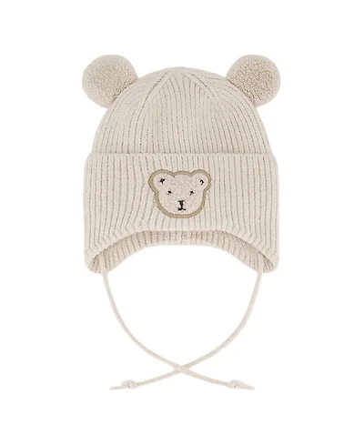 Deux par Deux Unisex Lined Winter Knit Hat with Ear Flaps - Baby