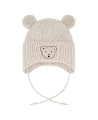 Deux par Deux Unisex Lined Winter Knit Hat with Ear Flaps - Baby