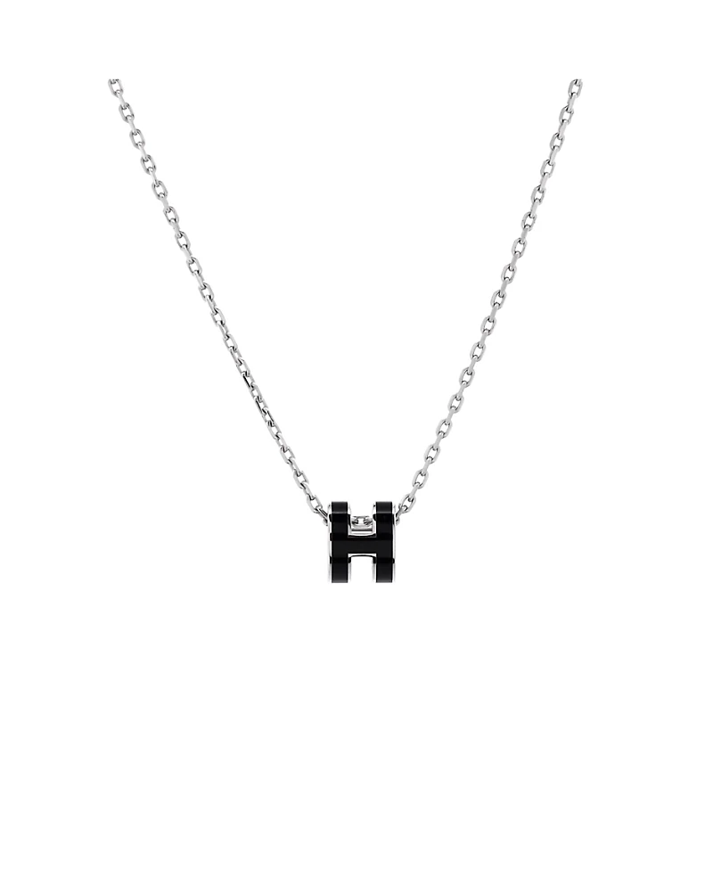 Pre-Owned HERMES Mini Pop H Pendant Chain Necklace Metal and Enamel