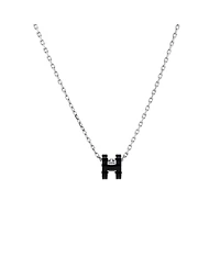 Pre-Owned HERMES Mini Pop H Pendant Chain Necklace Metal and Enamel
