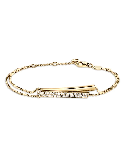 Hearts On Fire 18K Yellow Gold Inside Out Diamond Flip Double Strand Chain Bracelet