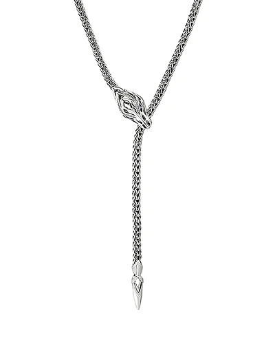 John Hardy Sterling Silver Naga Blue Sapphire & Diamond Dragon Lariat Necklace, 17