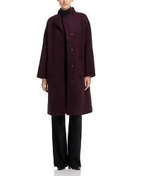 Eileen Fisher High Collar Wool Coat