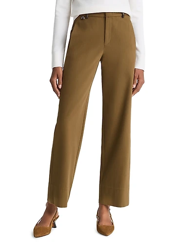 Vince Mid Rise Faux Leather Trim Pants