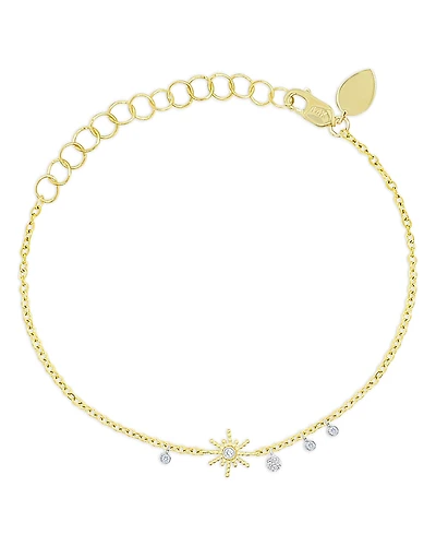 Meira T 14K White & Yellow Gold Diamond Starburst Charm Chain Bracelet