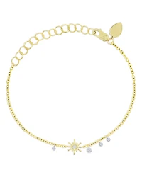 Meira T 14K White & Yellow Gold Diamond Starburst Charm Chain Bracelet