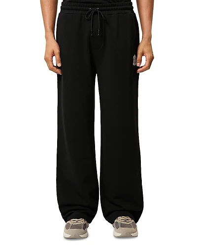 Reiss Mellor Drawstring Wide Leg Embroidered Joggers