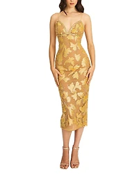 Miss Circle Edie Beaded Sequin Midi Pencil Dress