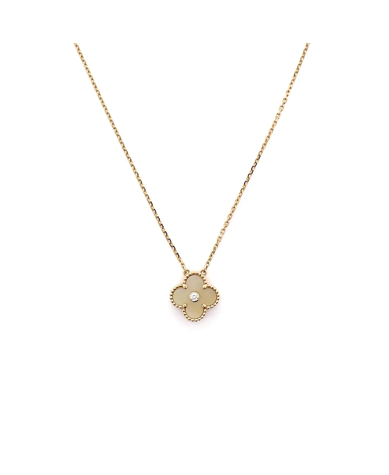 Pre-Owned Van Cleef & Arpels Lucky Alhambra 4 Motifs Bracelet 18K Gold with Carnelian, Malachite, Mother of Pearl and Tiger Eye