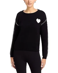 T Tahari Long Sleeve Crewneck Intarsia Sweater