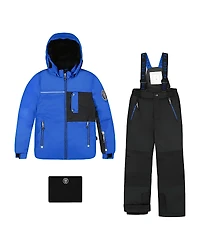 Deux par Boys' Two-Piece Play Snowsuit with Contrast Jacket - Little Kid