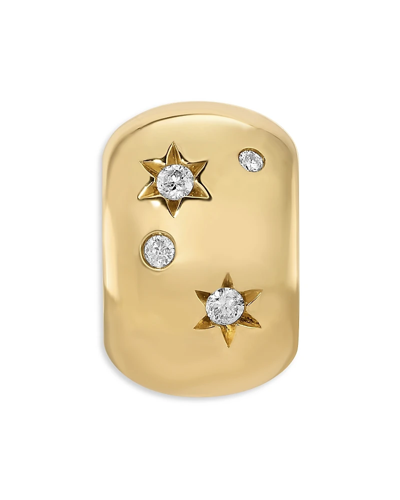 Adina Reyter 9K Yellow Gold Diamond Celestial Big Bead Pendant