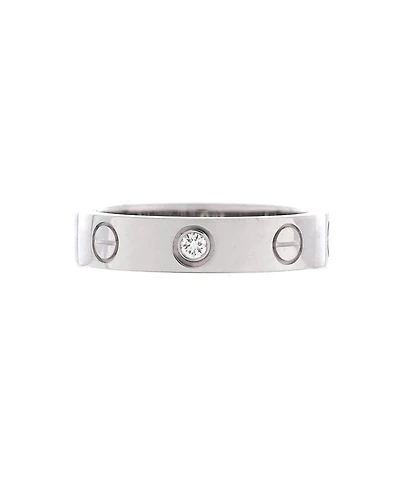 Pre-Owned Cartier Love Wedding Band 1 Diamond Ring 18K White Gold with Diamond