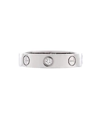 Pre-Owned Cartier Love Wedding Band 1 Diamond Ring 18K White Gold with Diamond
