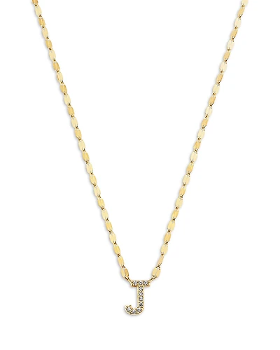 Lana 14K Yellow Gold Diamond Initial J Pendant Necklace, 18
