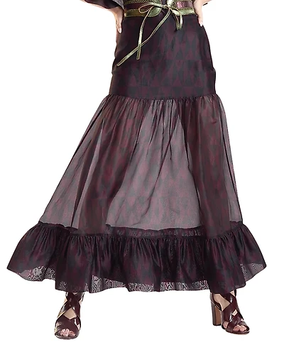 Cynthia Rowley Organza Midi Skirt