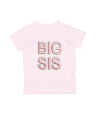 Sweet Wink Girls' Big Sis Embroidered Patch Short Sleeve T-Shirt - Baby, Little Kid