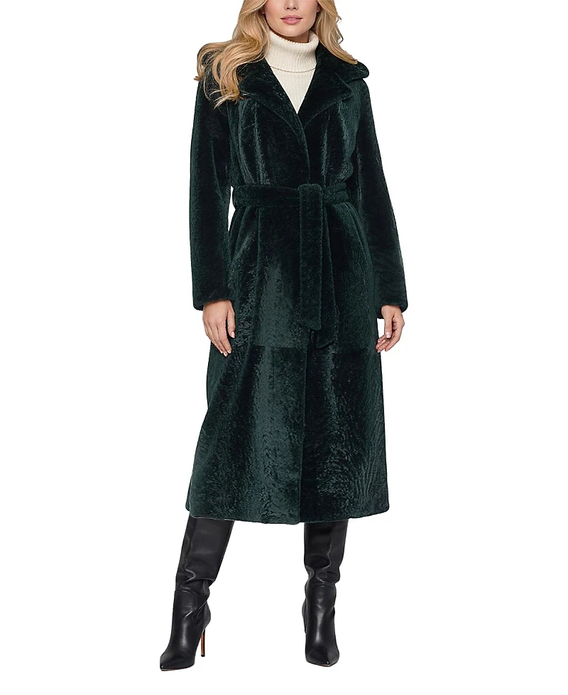 Gorski Shearling Lamb Coat with Hood