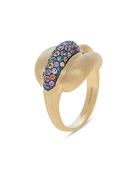 Marco Bicego 18K Yellow Gold Lucia Rainbow Sapphire Cluster Knot Ring