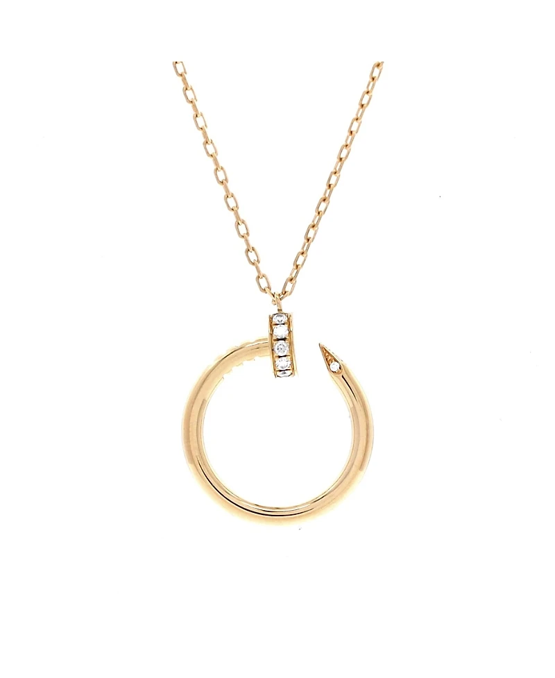 Pre-Owned Cartier Juste un Clou Pendant Necklace 18K Gold with Diamonds, 15.25 - 16