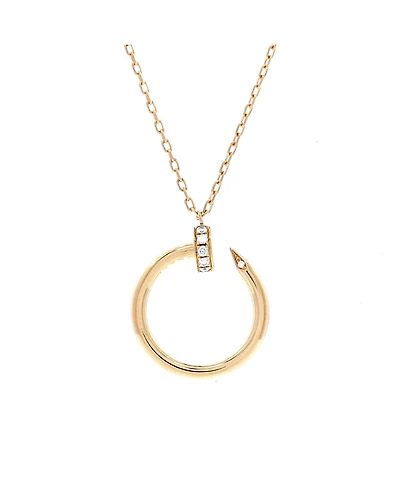 Pre-Owned Cartier Juste un Clou Pendant Necklace 18K Gold with Diamonds, 15.25 - 16