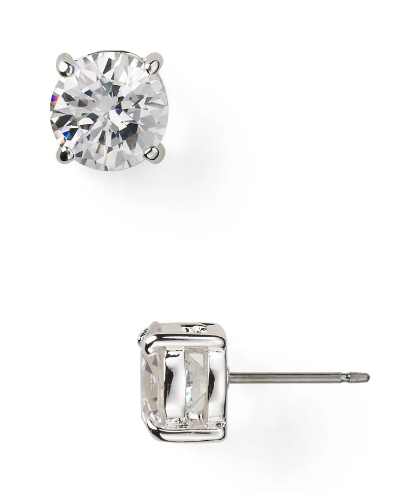 Cubic Zirconia Stud Earrings, 6mm