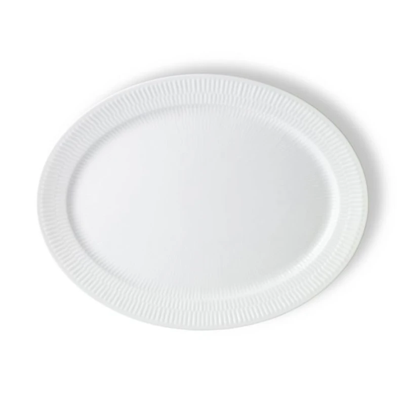 White Fluted Plain Oval Platter
